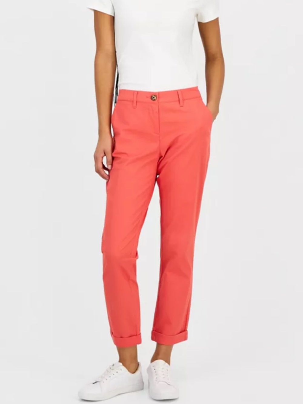 GAP Girlfriend Coral Chino Cropped Pants